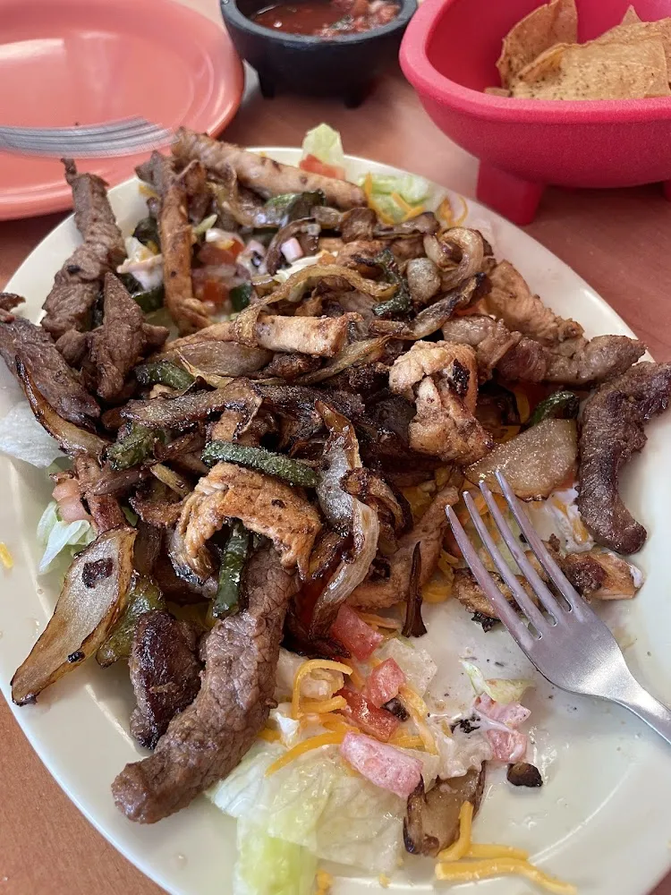 Steak and Chicken Fajita Salad